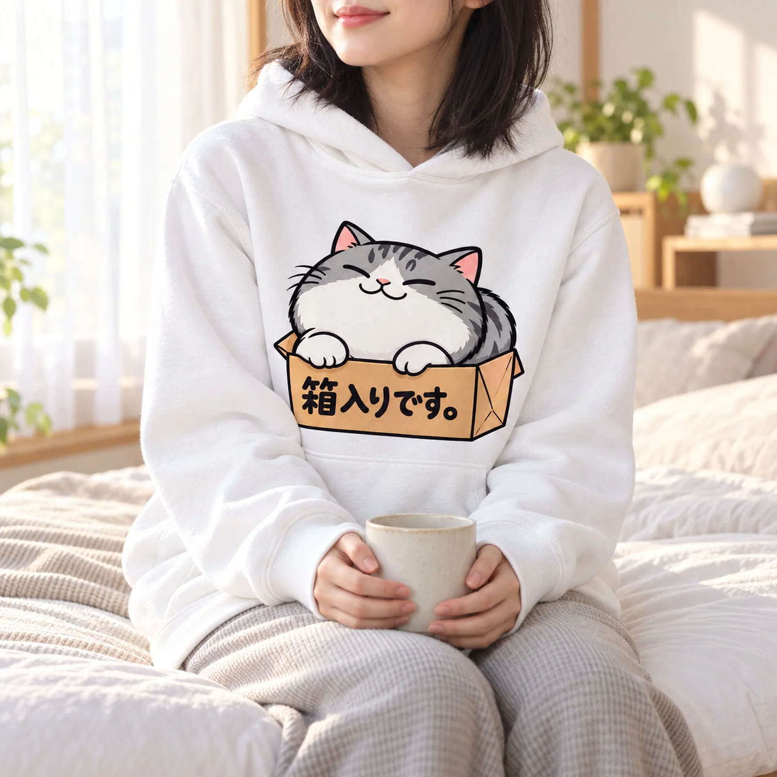 「箱入りです。」段ボール猫パーカー