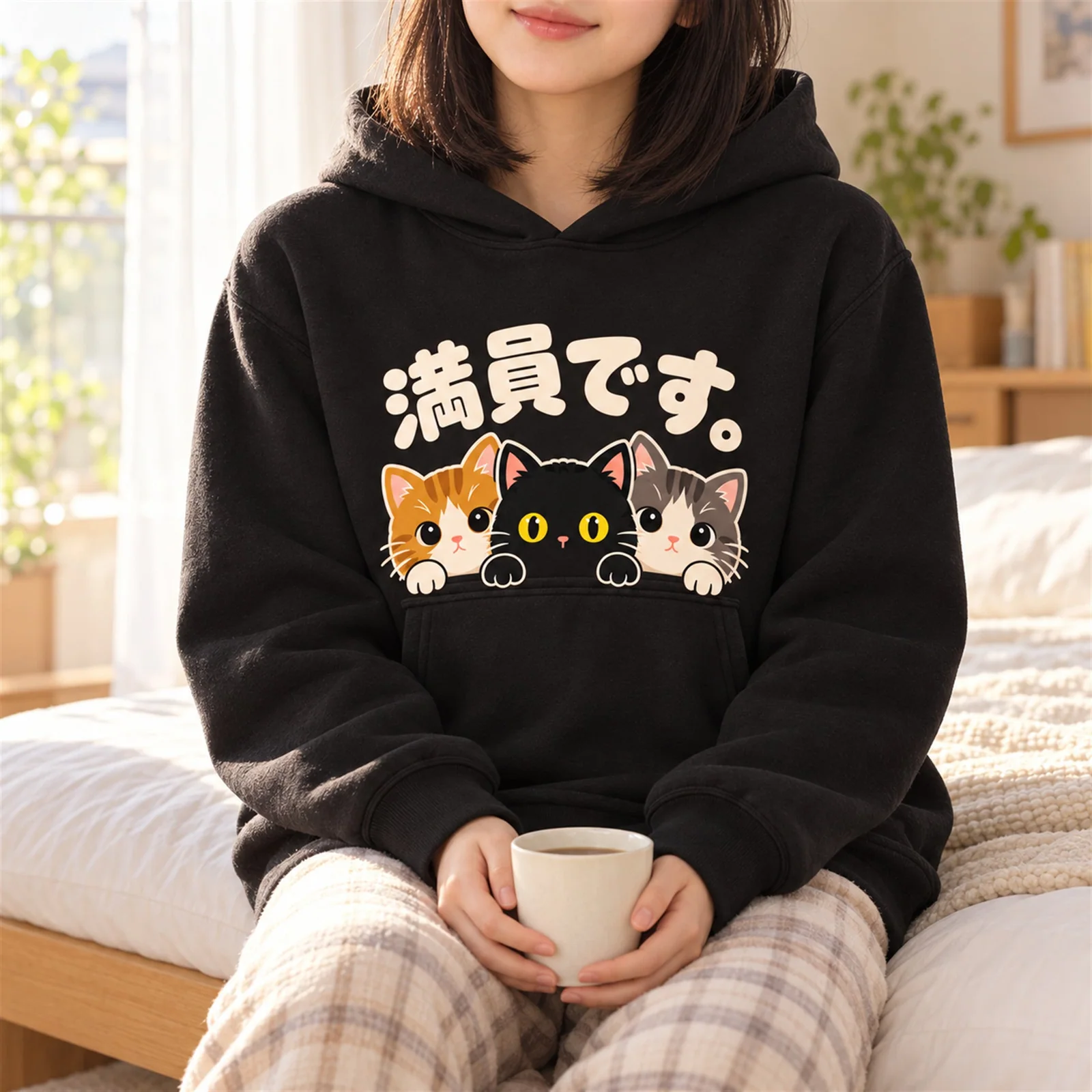 「満員です。」子猫パーカー