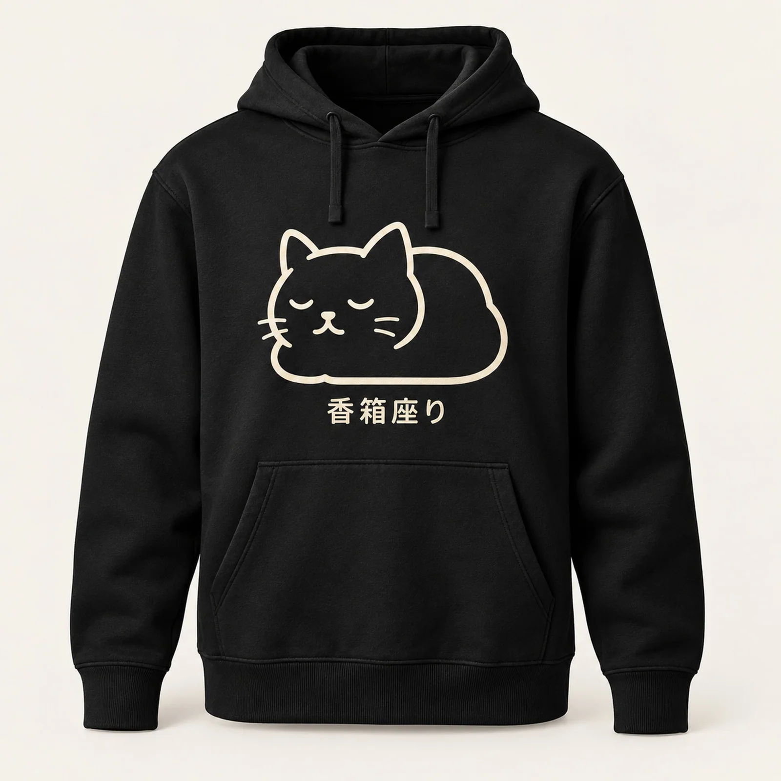 「香箱座り」猫パーカー ブラック