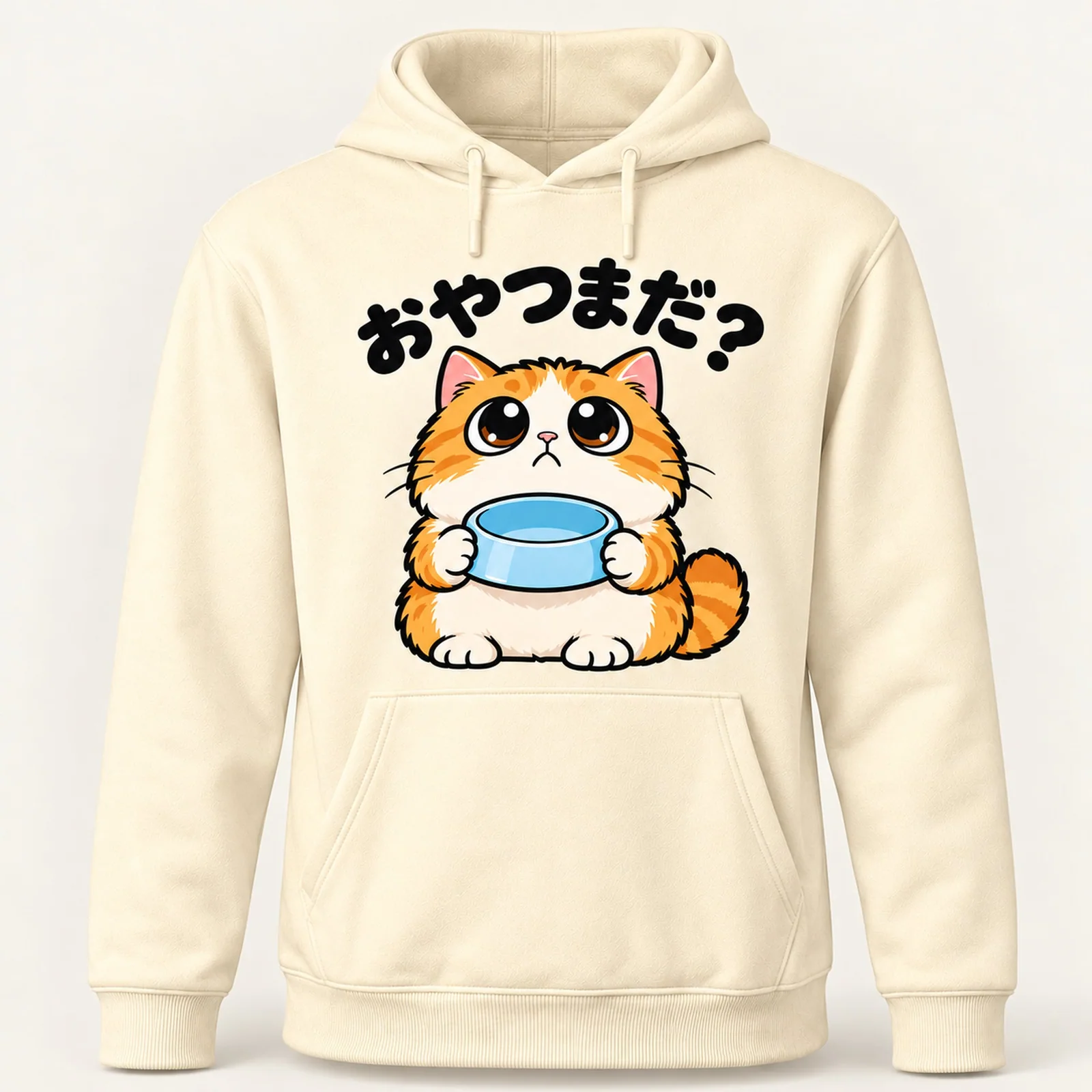 「おやつまだ？」茶トラ猫パーカー ナチュラル