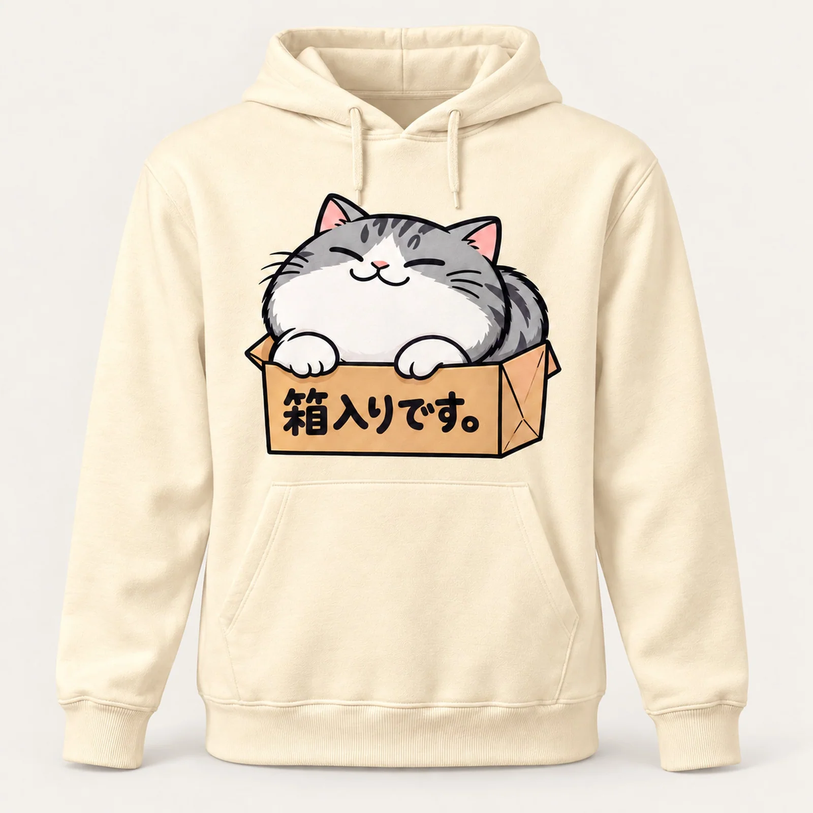 「箱入りです。」段ボール猫パーカー ナチュラル