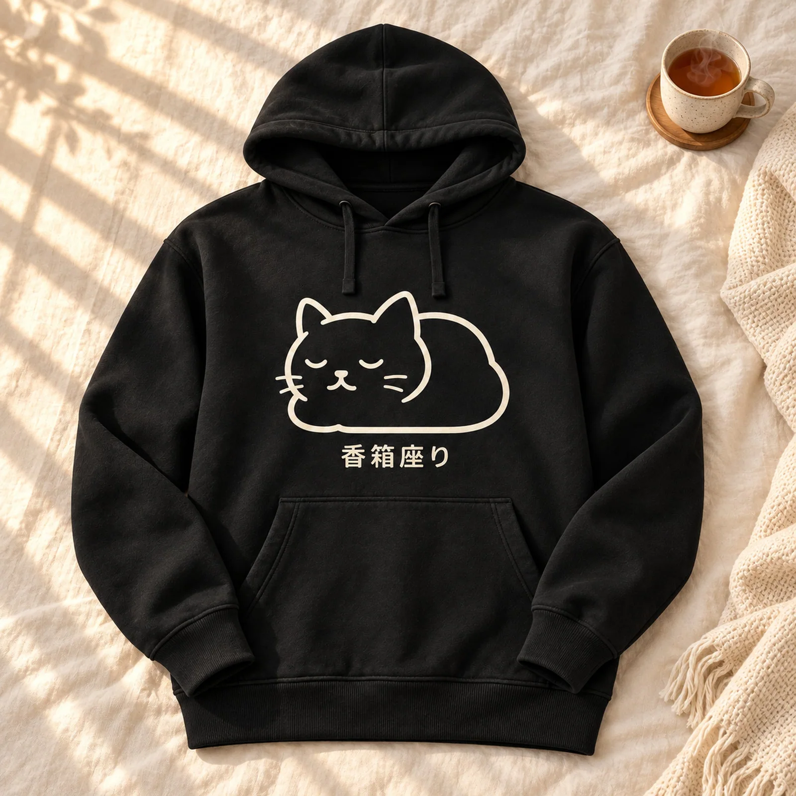 「香箱座り」猫パーカー 平置きイメージ