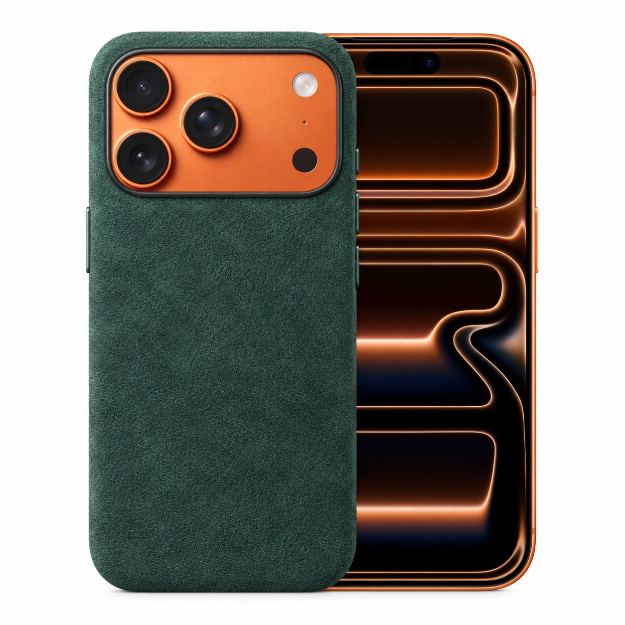 アルカンターラ iPhone 17 Pro / Pro Max ケース MagSafe対応 金属ボタン
