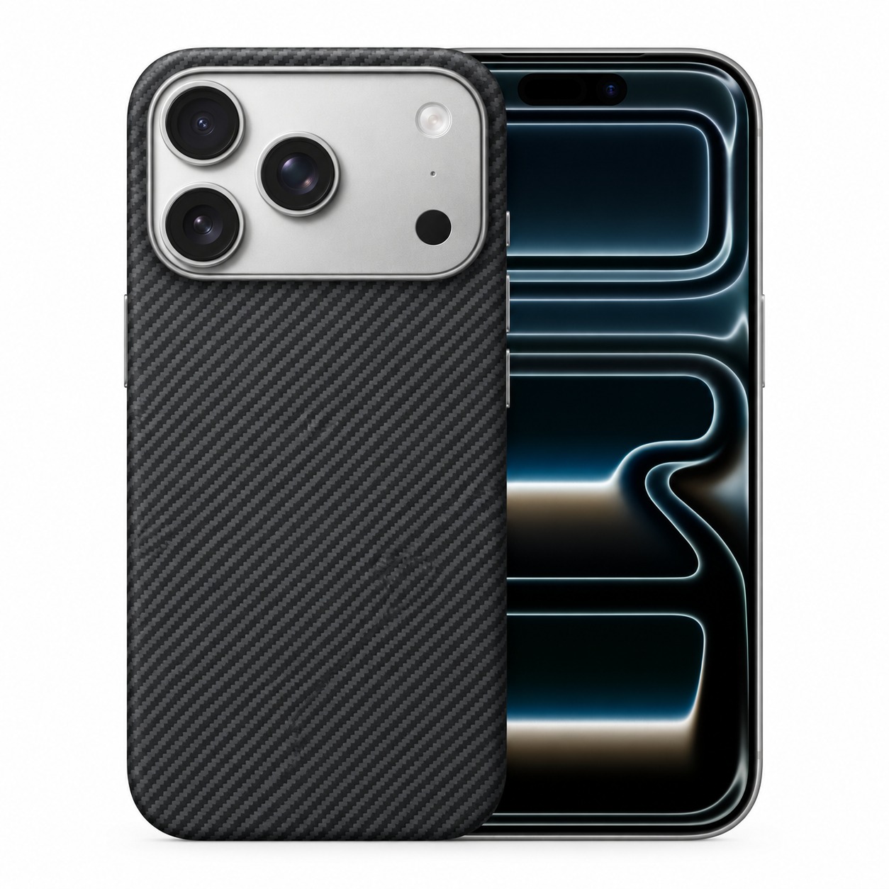 アラミド繊維ケース ブラックツイル iPhone 17 Pro