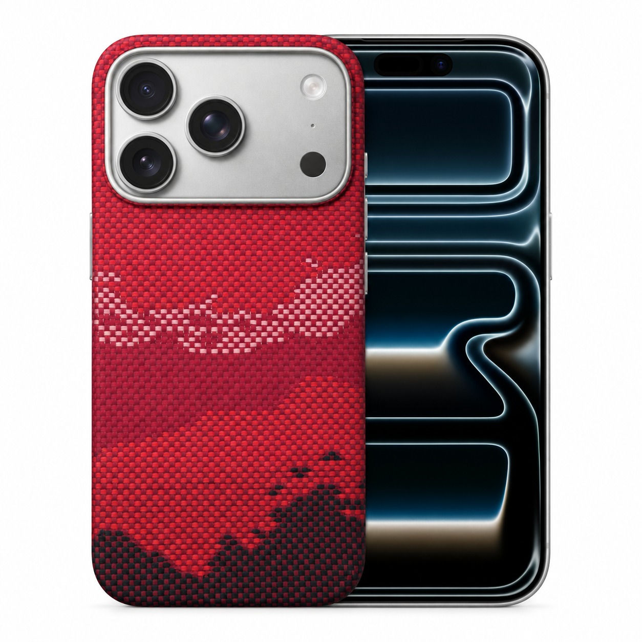 アラミド繊維 iPhone 17 Pro / Pro Max ケース 山並み柄・ストライプ 薄型 MagSafe対応