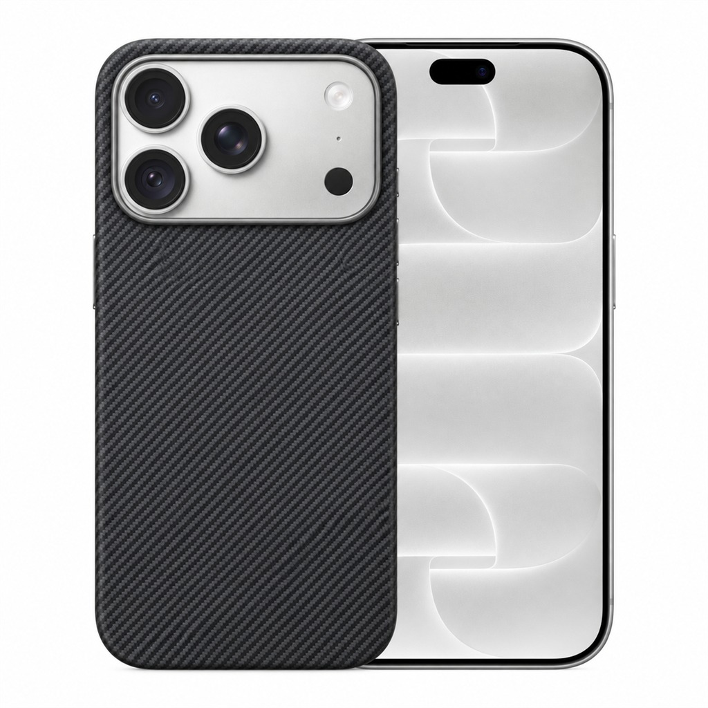 アラミド繊維ケース ブラックツイル iPhone 18 Pro