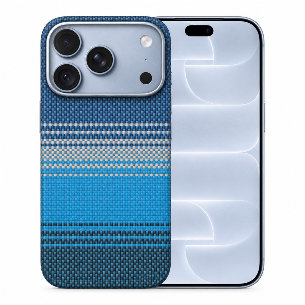 アラミド繊維ケース ブルーストライプ iPhone 18 Pro