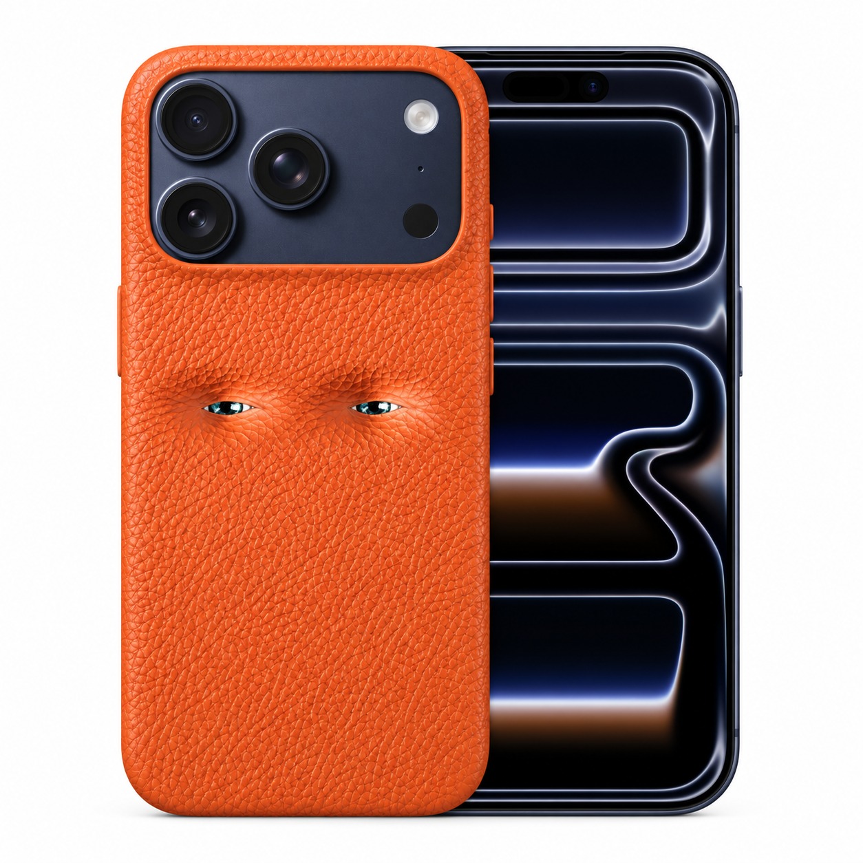 本革シボ革ケース iPhone 17 Pro オレンジ