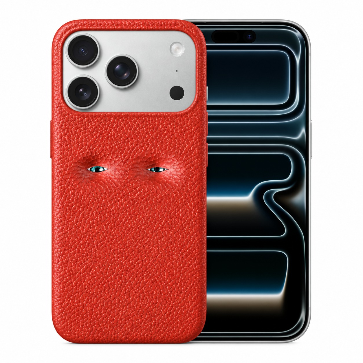 本革シボ革ケース iPhone 17 Pro レッド