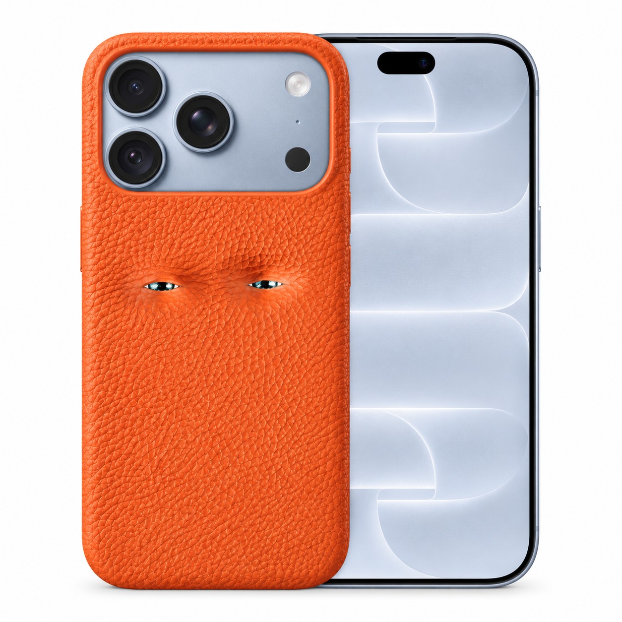 本革シボ革ケース iPhone 18 Pro オレンジ