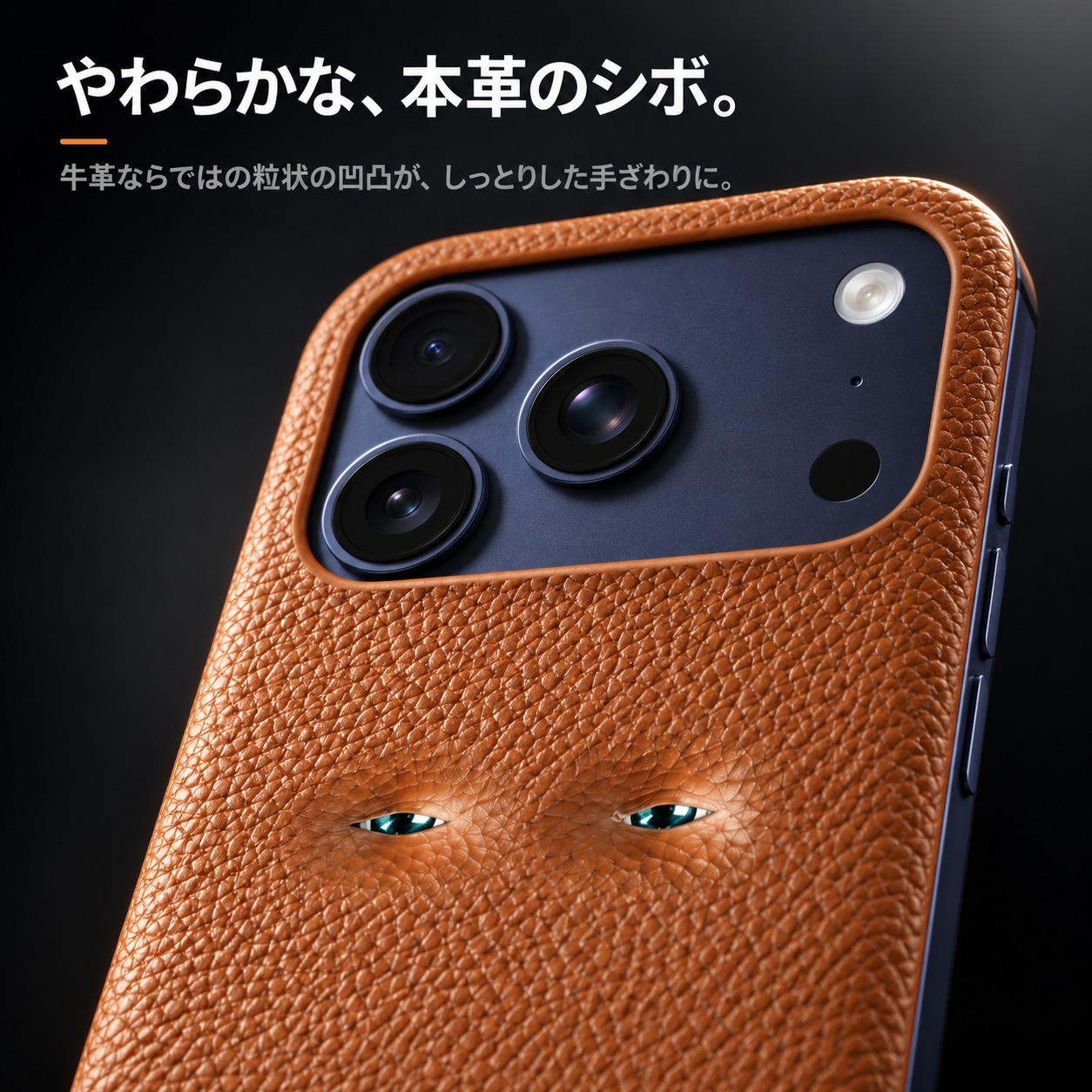 やわらかな、本革のシボ。
