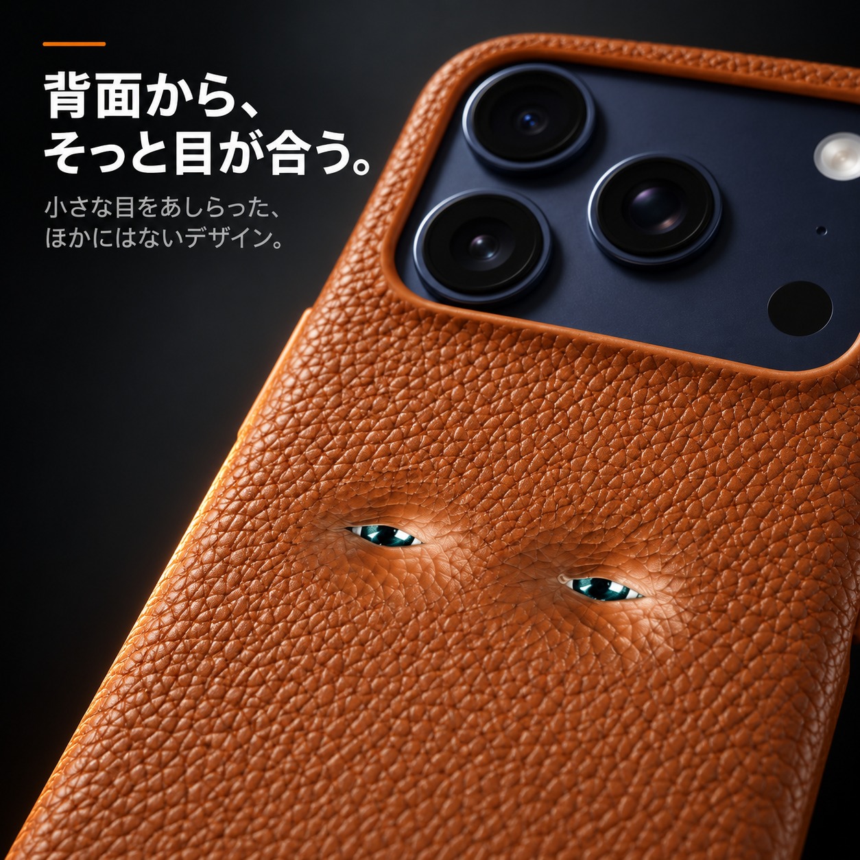 背面から、そっと目が合う。