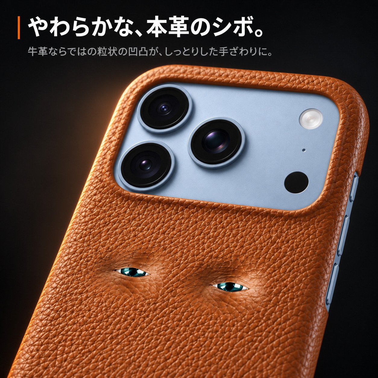 やわらかな、本革のシボ。