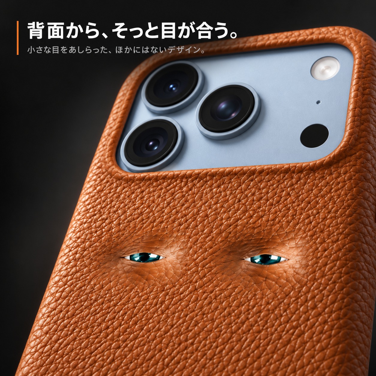 背面から、そっと目が合う。