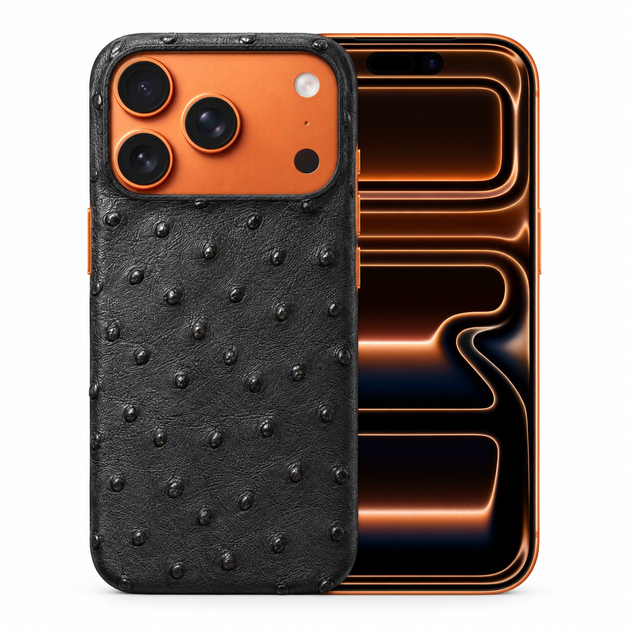 ダチョウ革ケース iPhone 17 Pro ブラック