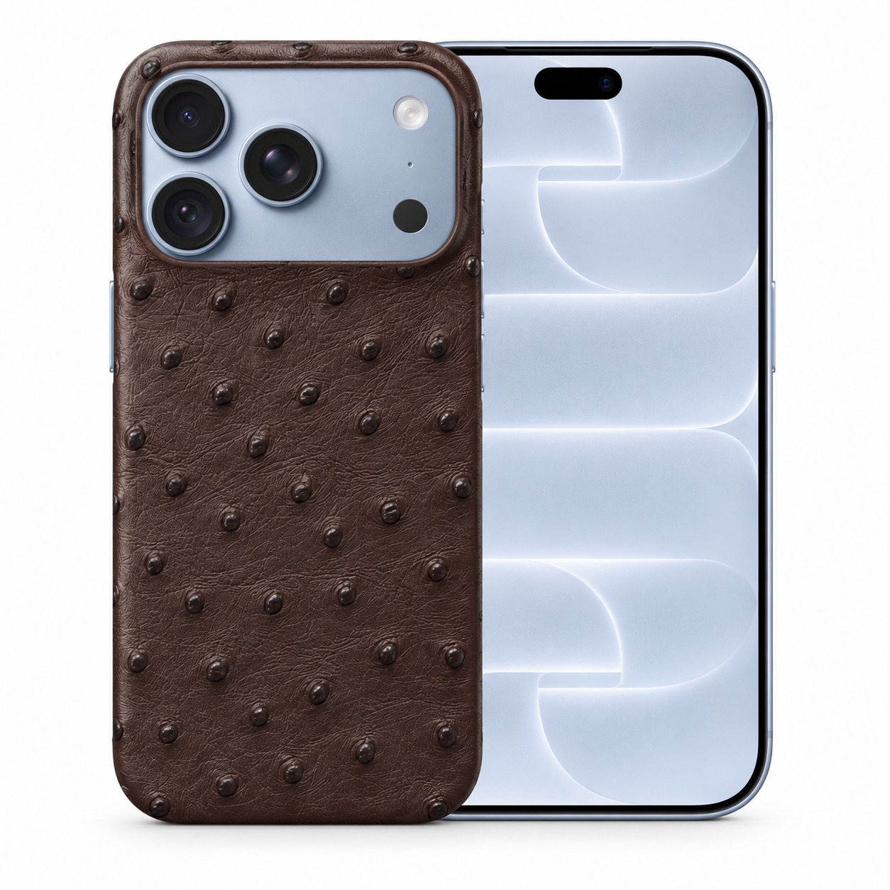 ダチョウ革ケース iPhone 18 Pro ダークブラウン