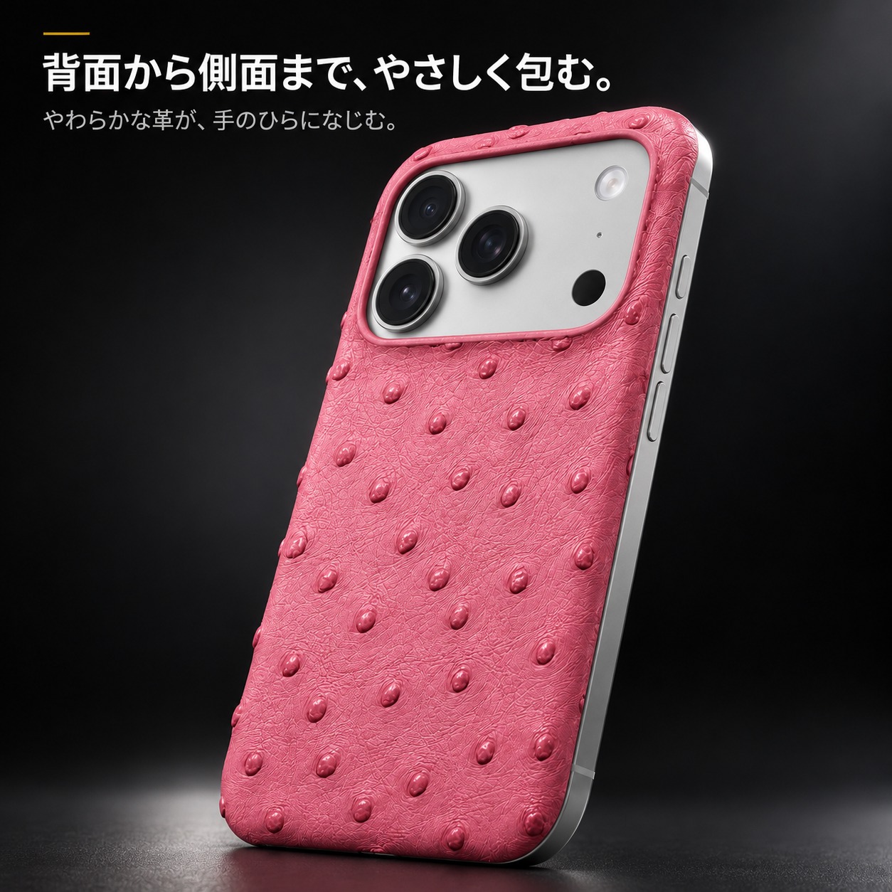 背面から側面まで、やさしく包む。