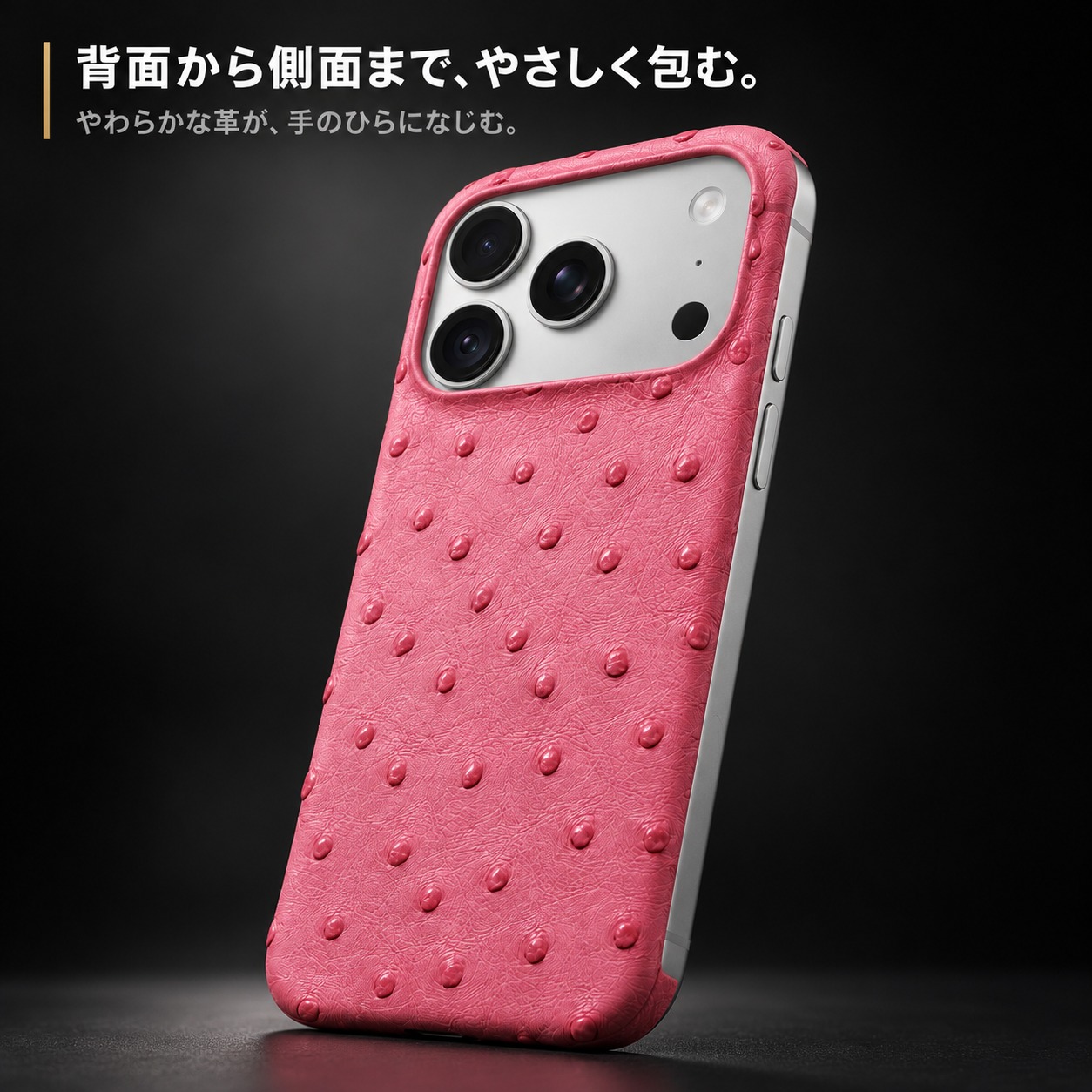 背面から側面まで、やさしく包む。