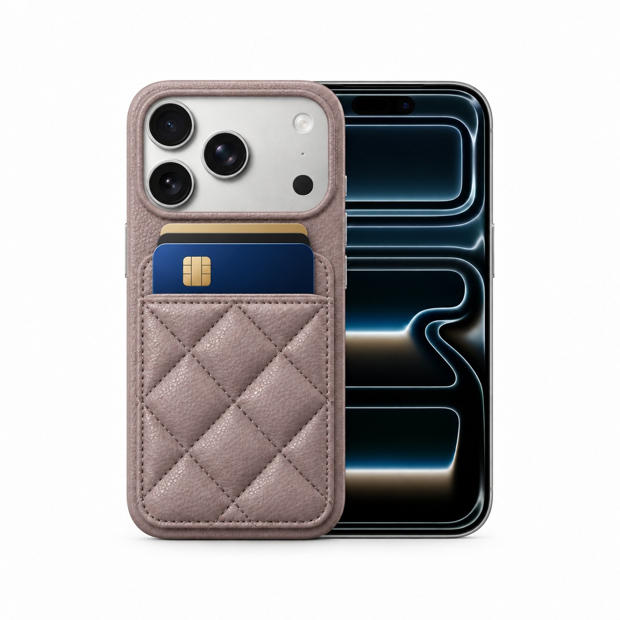 キルティングカードポケットケース iPhone 17 Pro ライトパープル