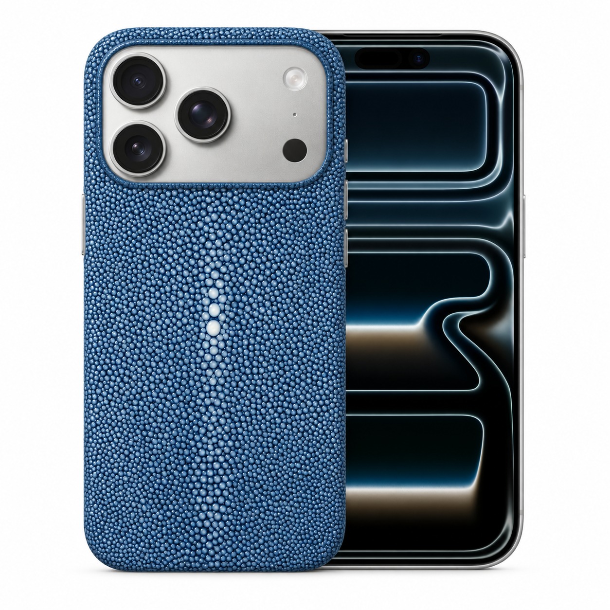 スティングレイ（エイ革）ケース iPhone 17 Pro ブルー