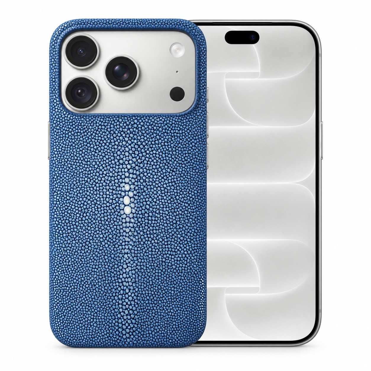 スティングレイ（エイ革）ケース iPhone 18 Pro ブルー