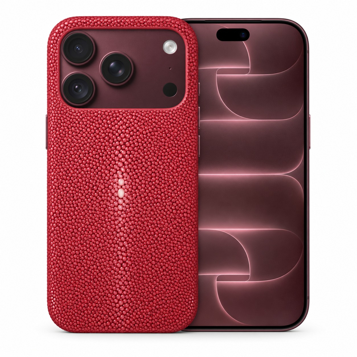 スティングレイ（エイ革）ケース iPhone 18 Pro レッド