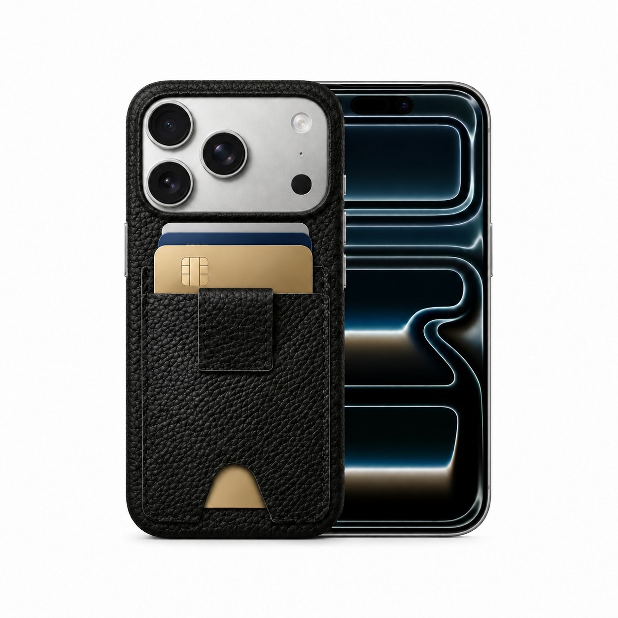 本革カードポケットケース iPhone 17 Pro ブラック