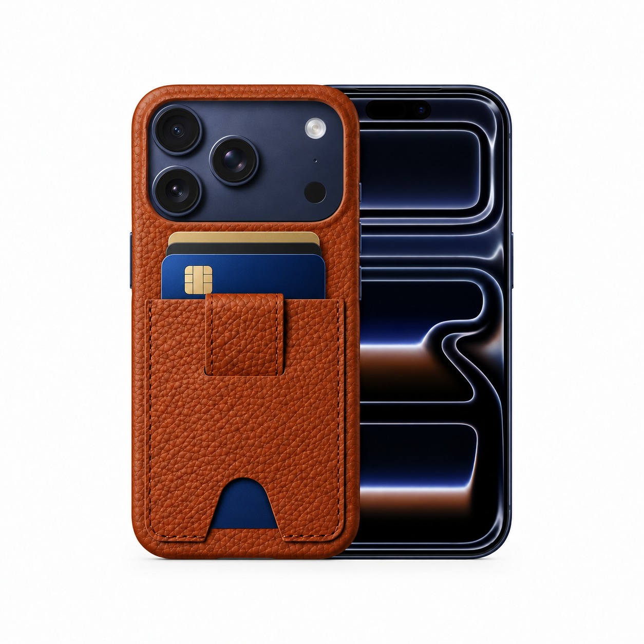 本革 iPhone 17 Pro / Pro Max ケース 背面カードポケット付き レザータブ