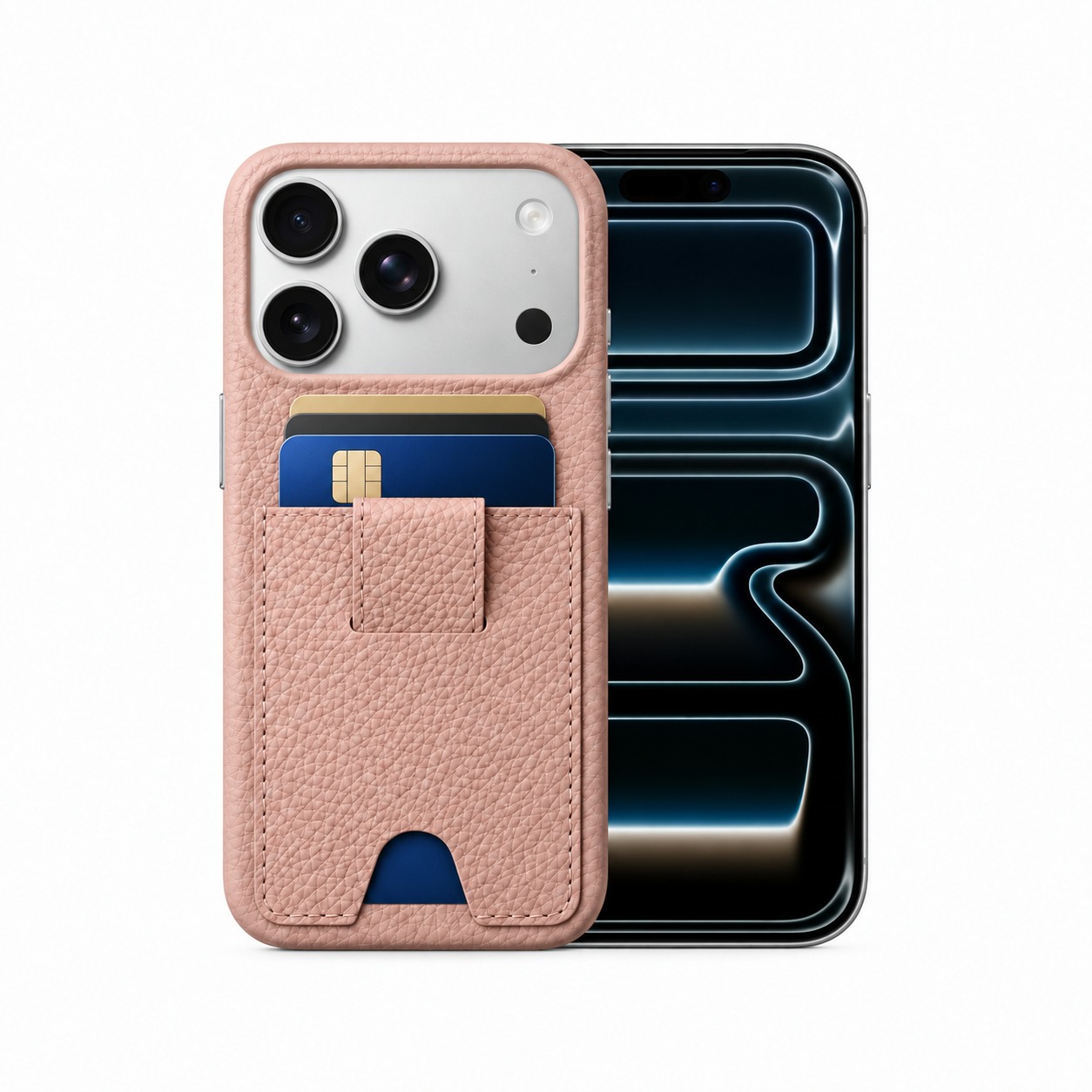 本革カードポケットケース iPhone 17 Pro ライトピンク