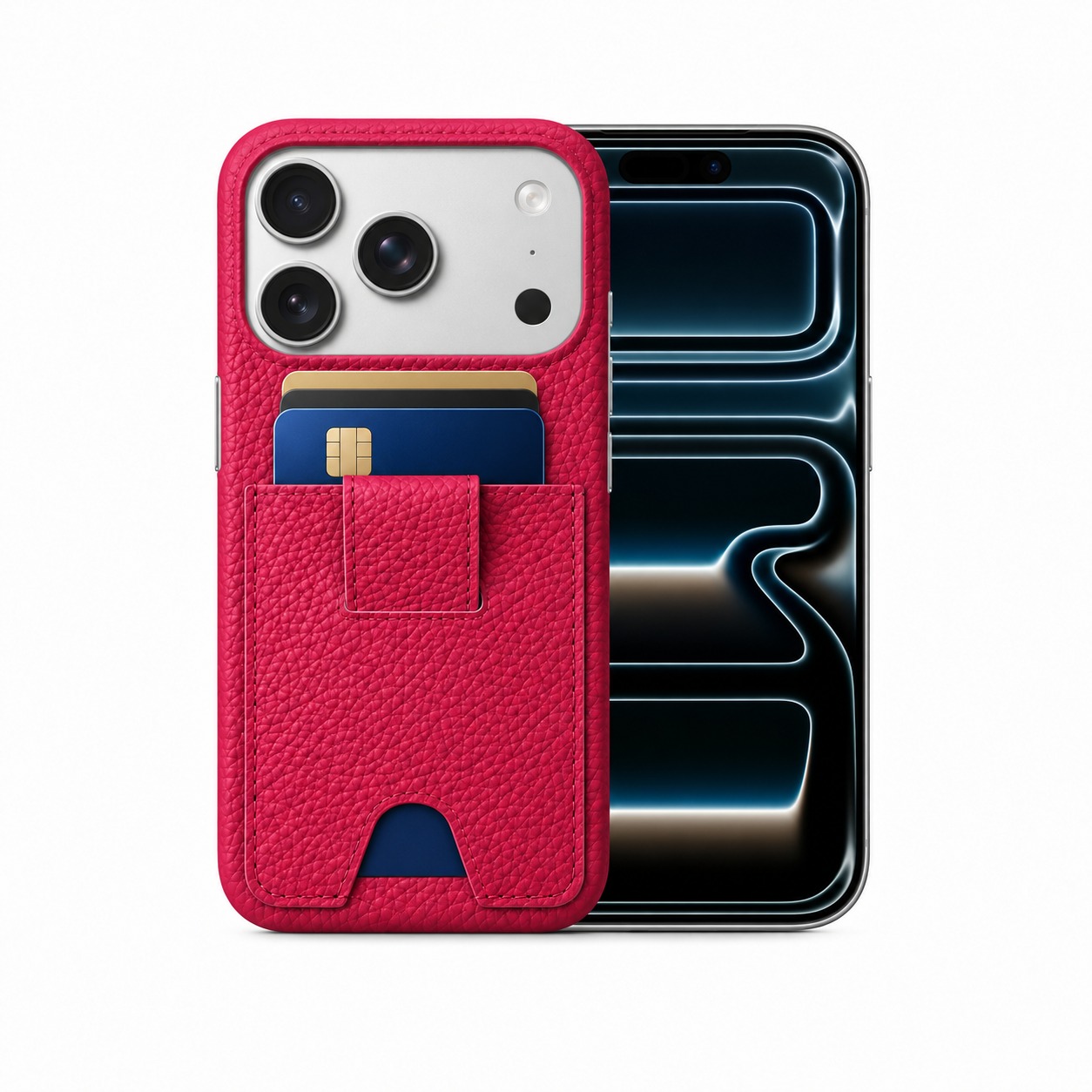 本革カードポケットケース iPhone 17 Pro ローズ
