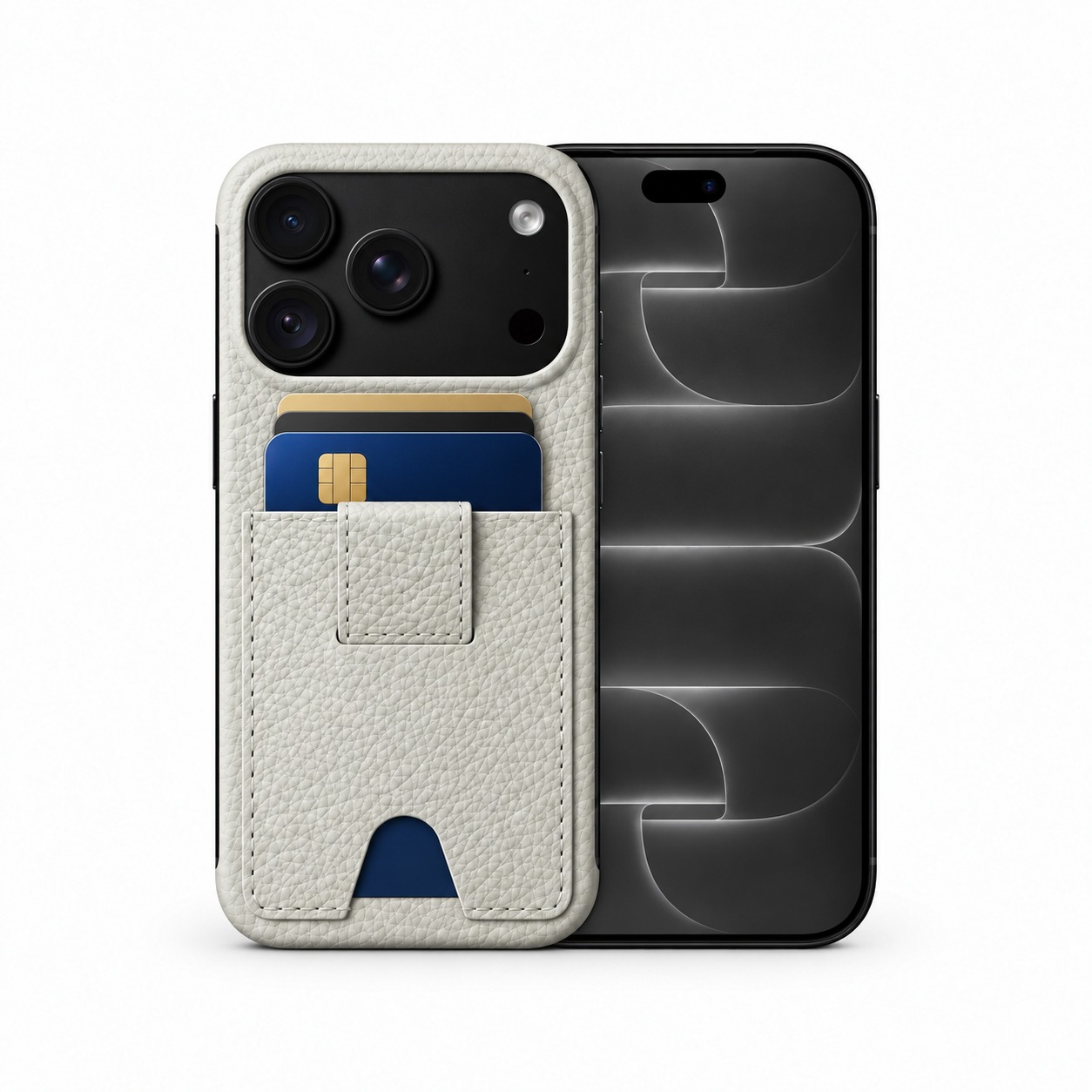 本革カードポケットケース iPhone 18 Pro ライトグレー