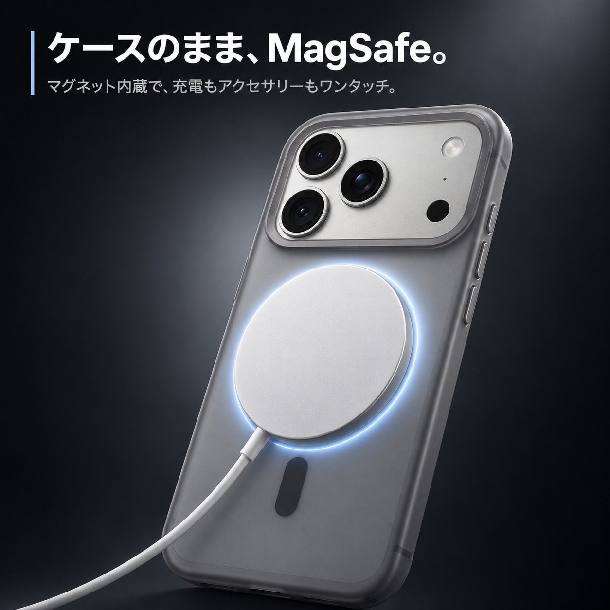 MagSafe充電器を装着したiPhone 18 Pro