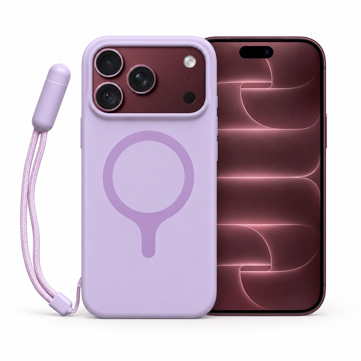 シリコン iPhone 18 Pro / Pro Max ケース リストストラップ付き MagSafe対応 レンズリング