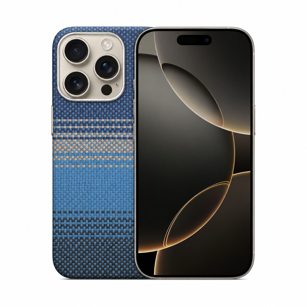 アラミド繊維ケース ブルーストライプ iPhone 16 Pro
