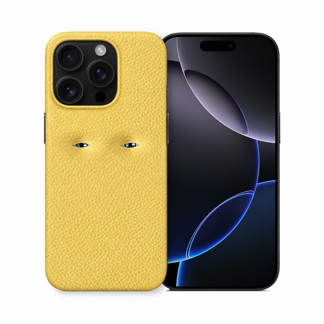 本革シボ革ケース iPhone 16 Pro イエロー