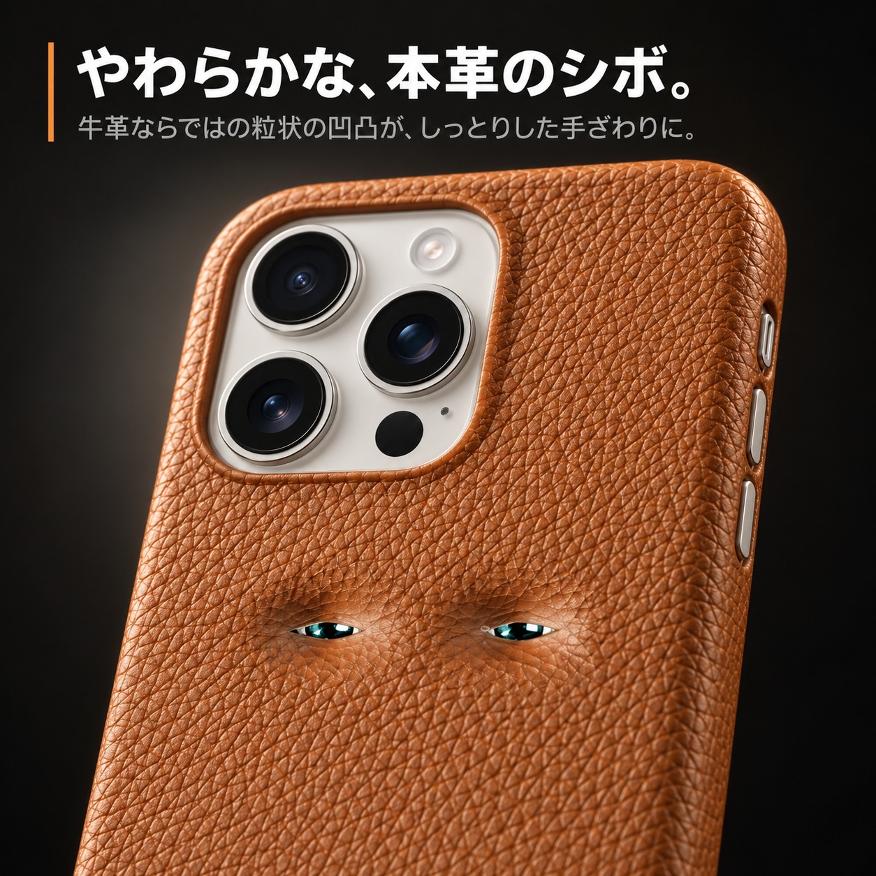 やわらかな、本革のシボ。