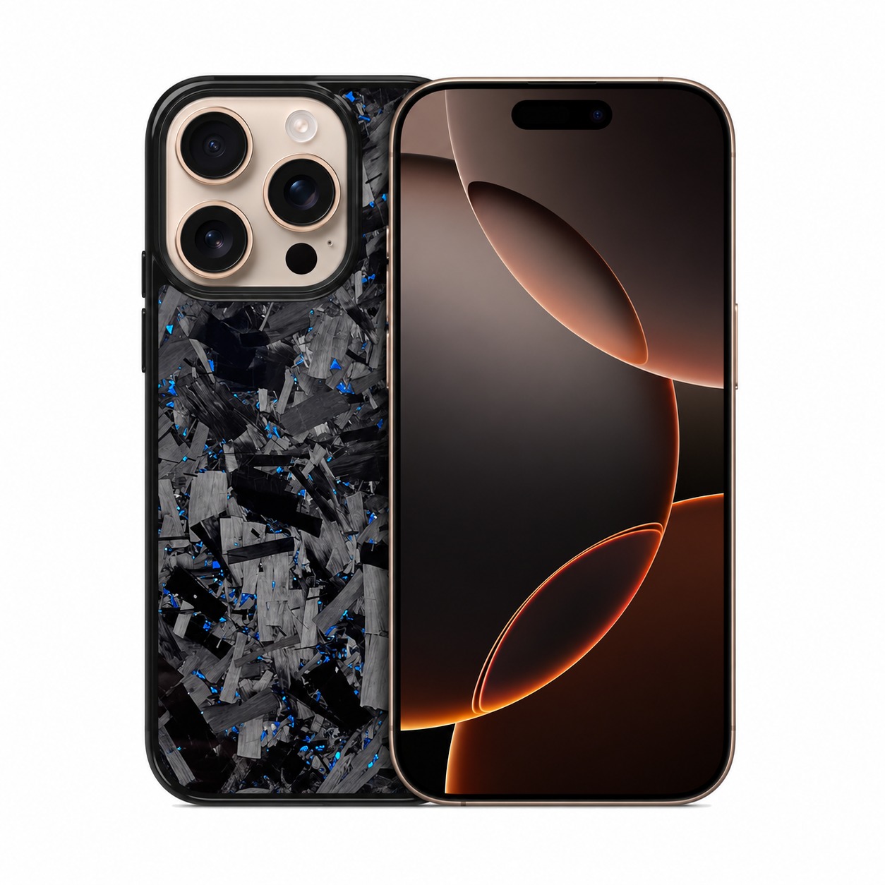 鍛造カーボンケース ブルー iPhone 16 Pro