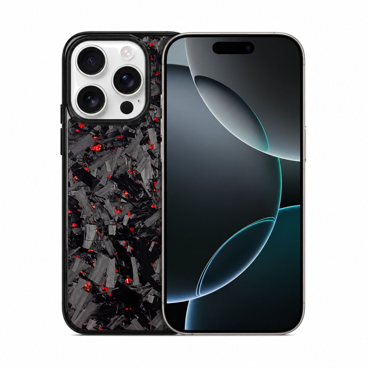 鍛造カーボンケース レッド iPhone 16 Pro