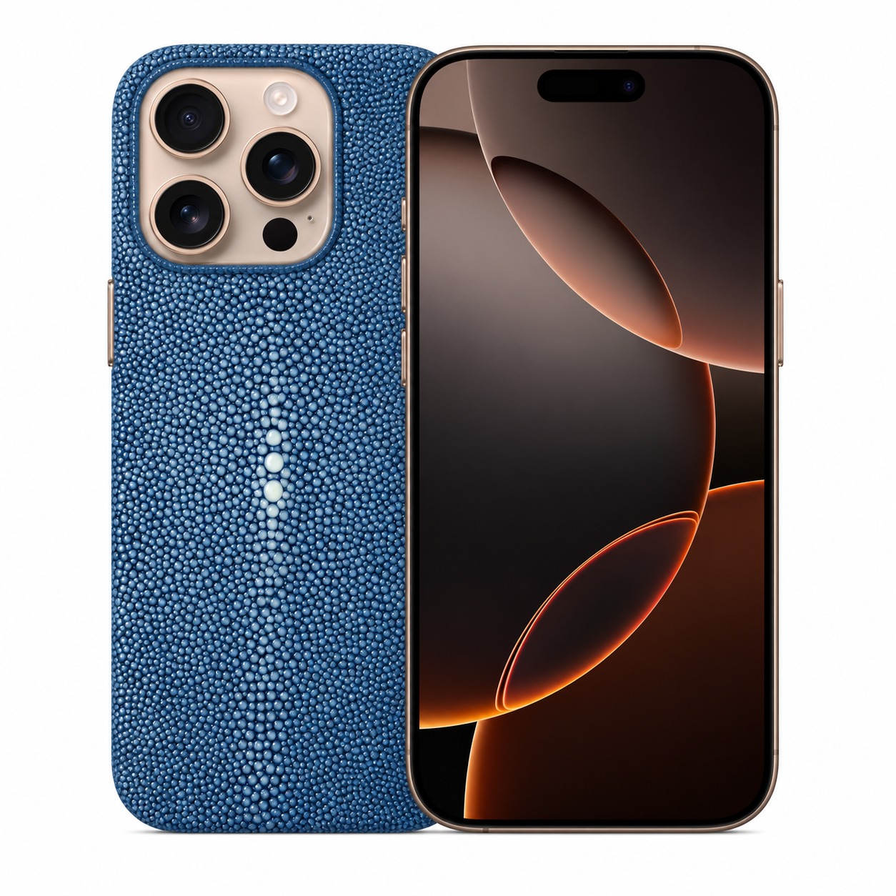 スティングレイ（エイ革）ケース iPhone 16 Pro ブルー