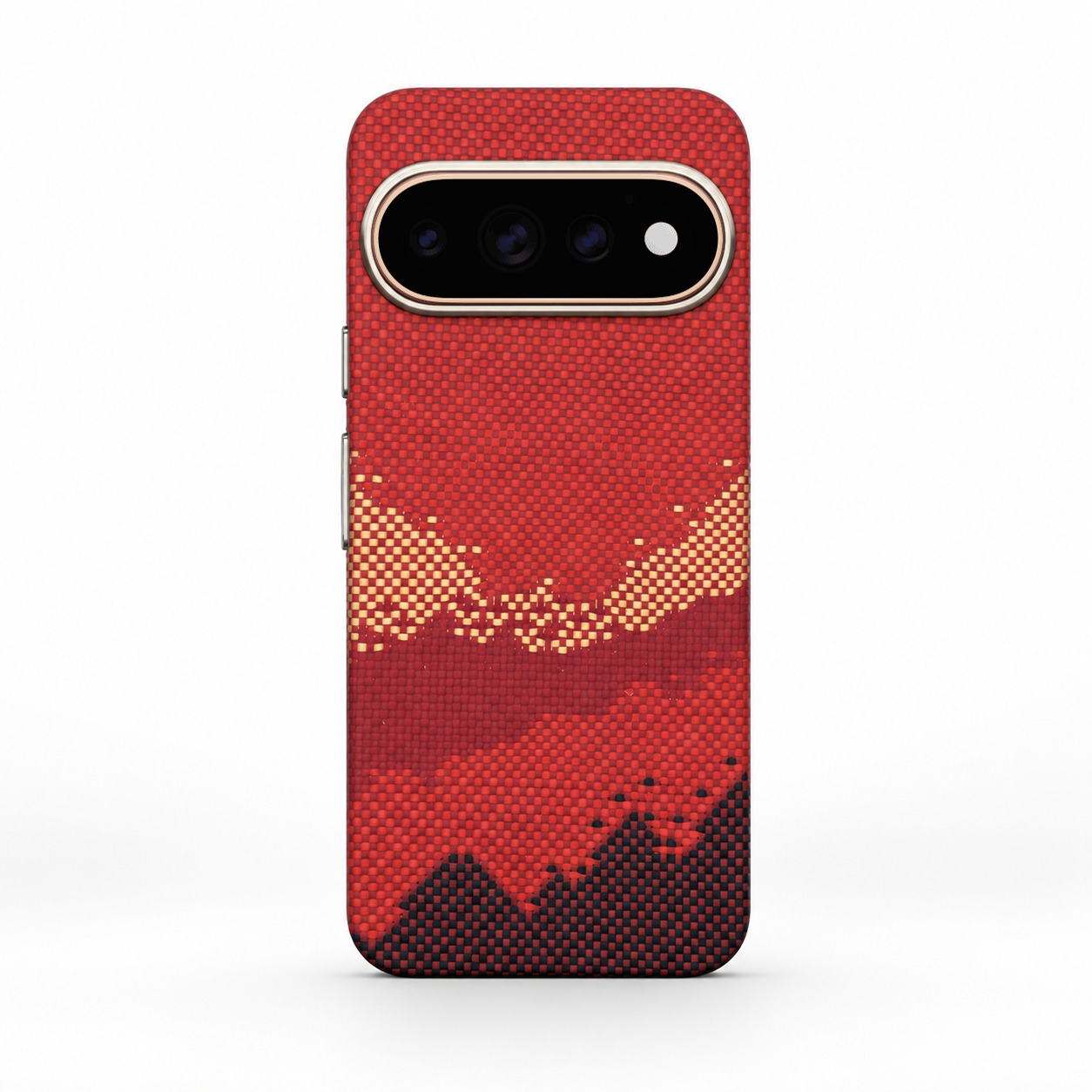 アラミド繊維 Pixel 11 / 11 Pro / 11 Pro XL ケース 山並み柄・綾織り 薄型 マグネット内蔵