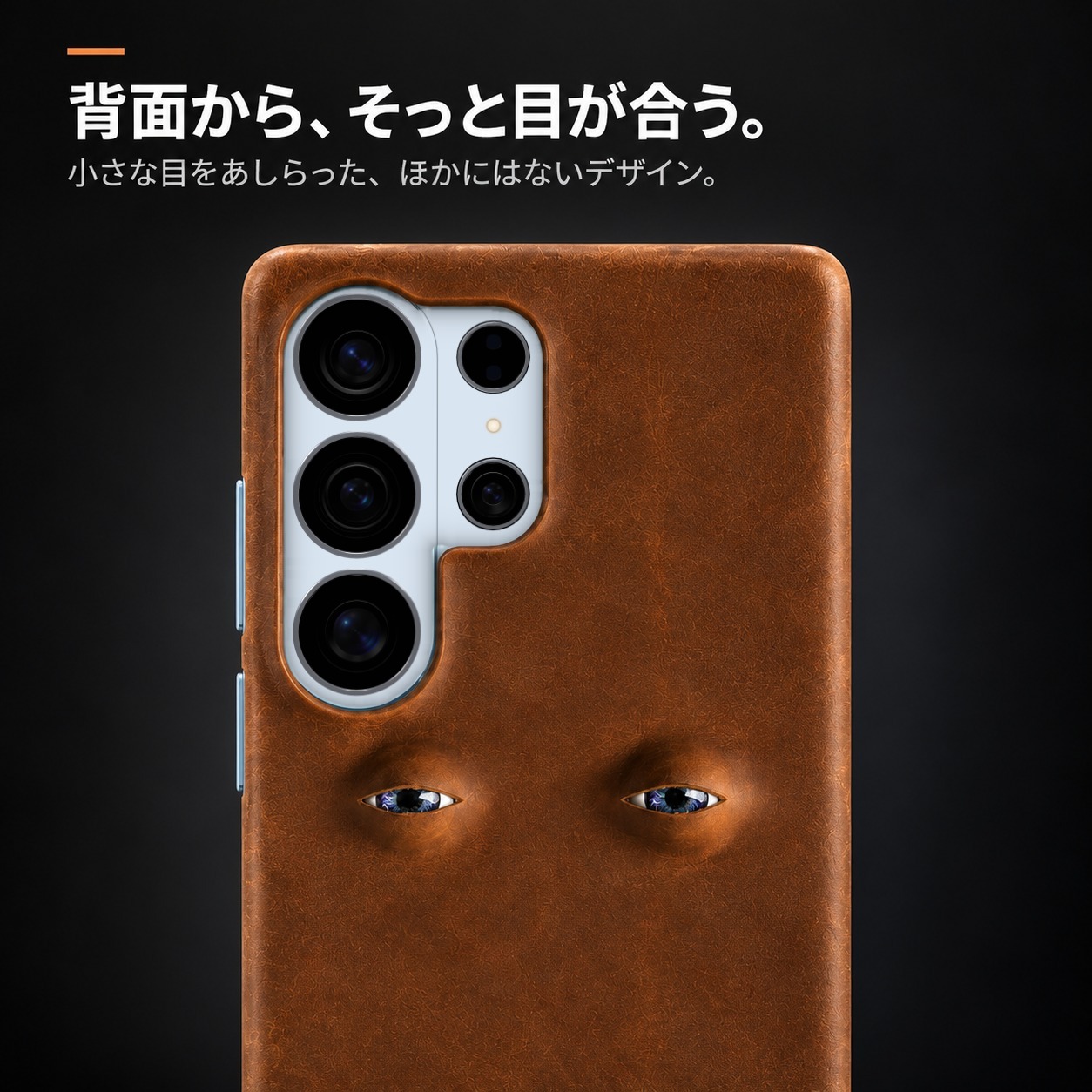 背面から、そっと目が合う。