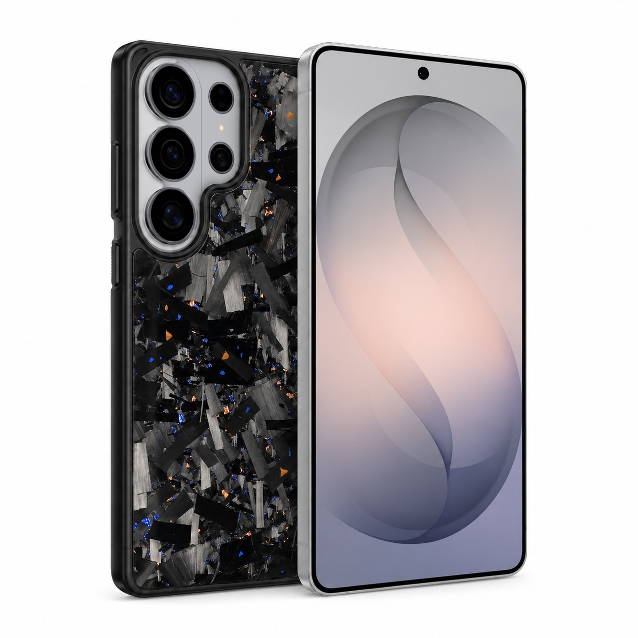 鍛造カーボンケース ブルーゴールド Galaxy S26 Ultra