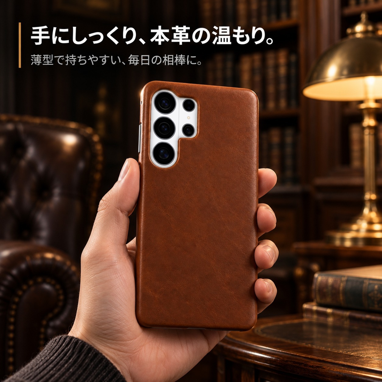 手にしっくり、本革の温もり。