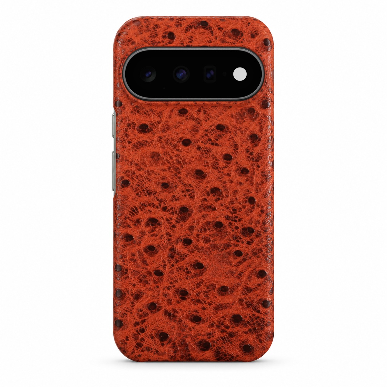 ダチョウ柄 本革ケース Pixel 11 レンガレッド