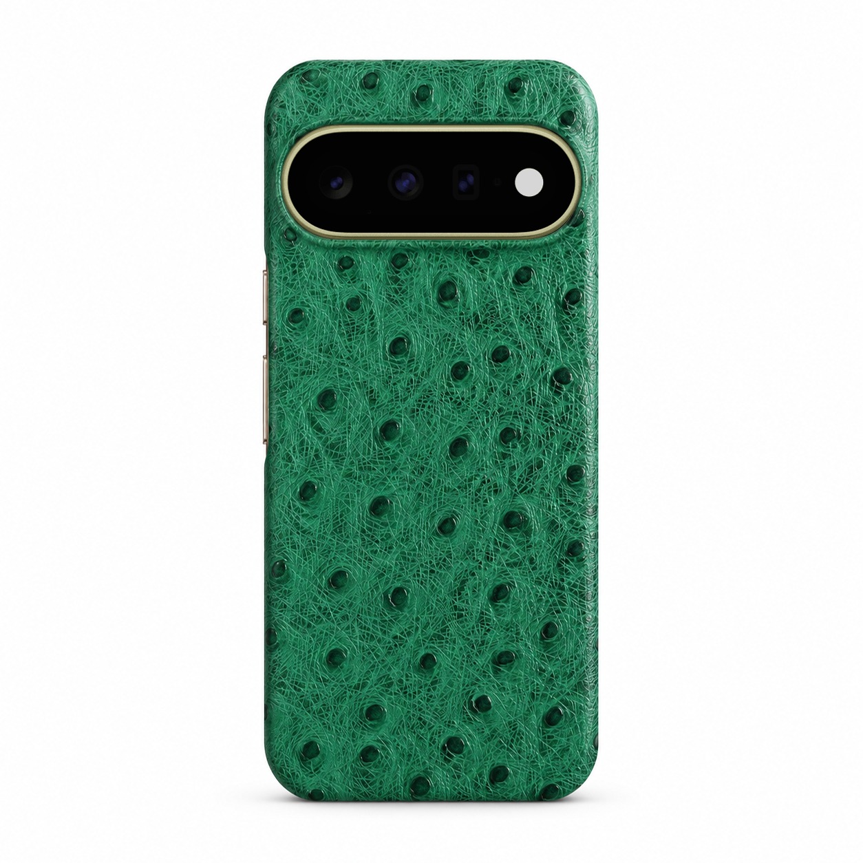 ダチョウ柄 本革ケース Pixel 11 エメラルドグリーン