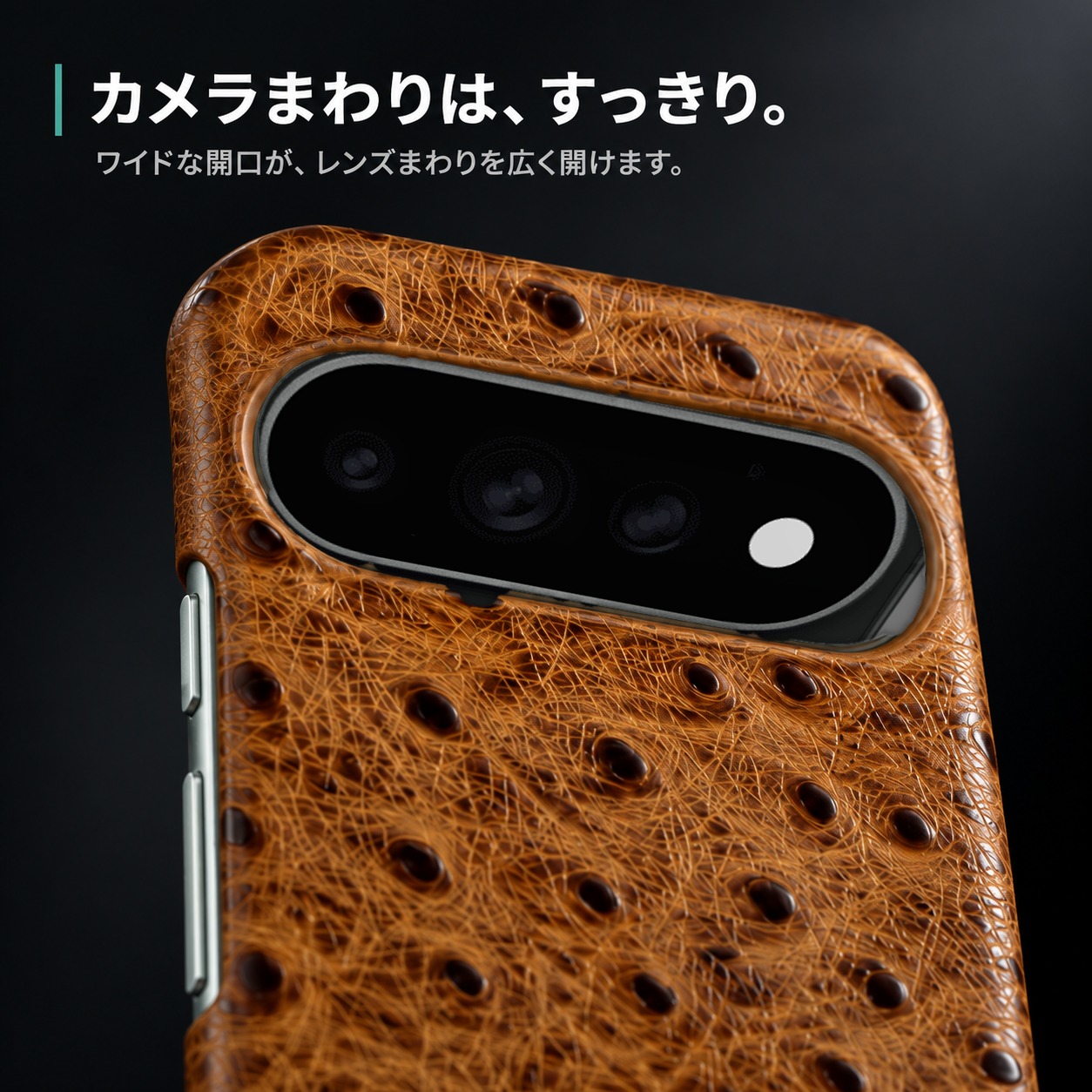 カメラまわりのワイドな開口