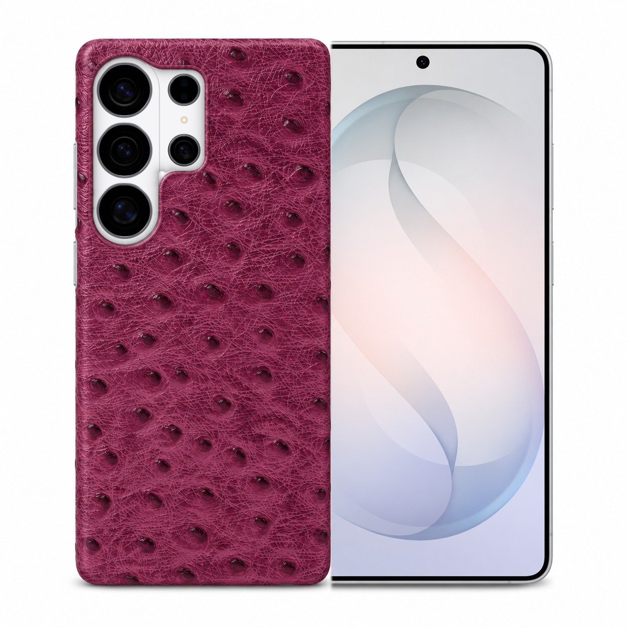 ダチョウ柄 本革 Galaxy S26 Ultra パープル