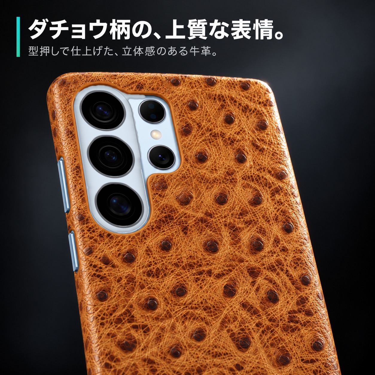 ダチョウ柄の、上質な表情。