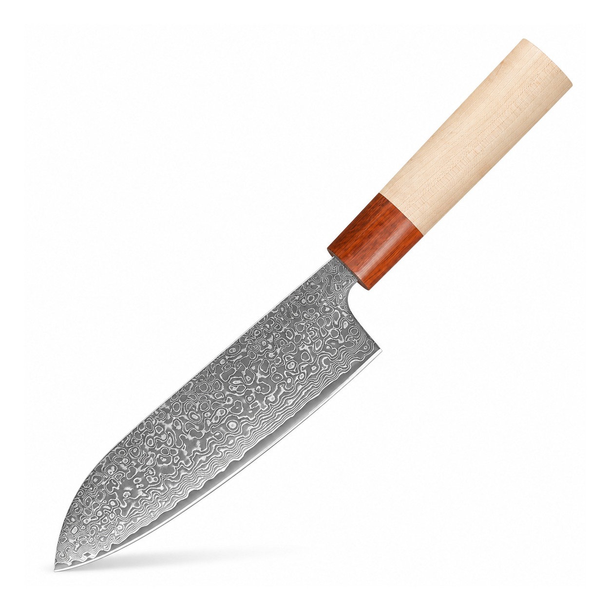 ダマスカス鋼 67層 三徳包丁 刃渡り約18cm
